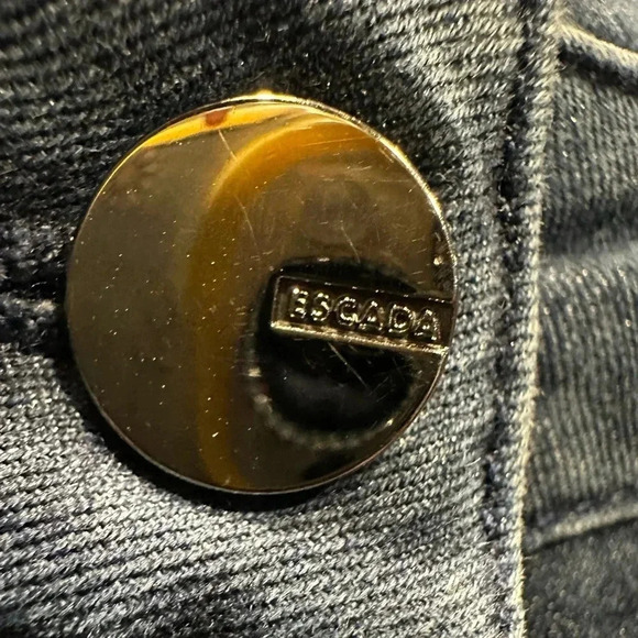 Escada navy with silvery details straight jeans size 38 - Picture 9 of 15